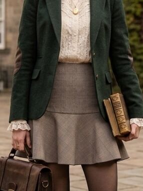 Iz Byer Metallic Thread Accents Drop Waist Mini Skirt